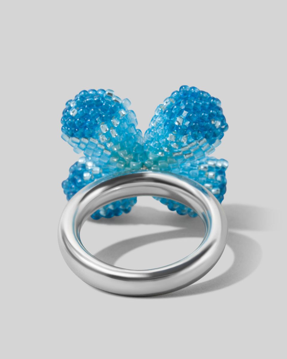 Кольцо Beaded Flower Laguna