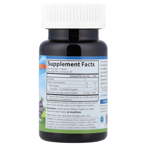 Carlson, Жевательное железо, натуральный виноград, 27 мг, 30 таблеток