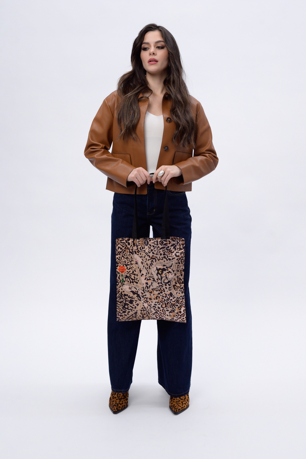 Шоппер «Кот и роза»