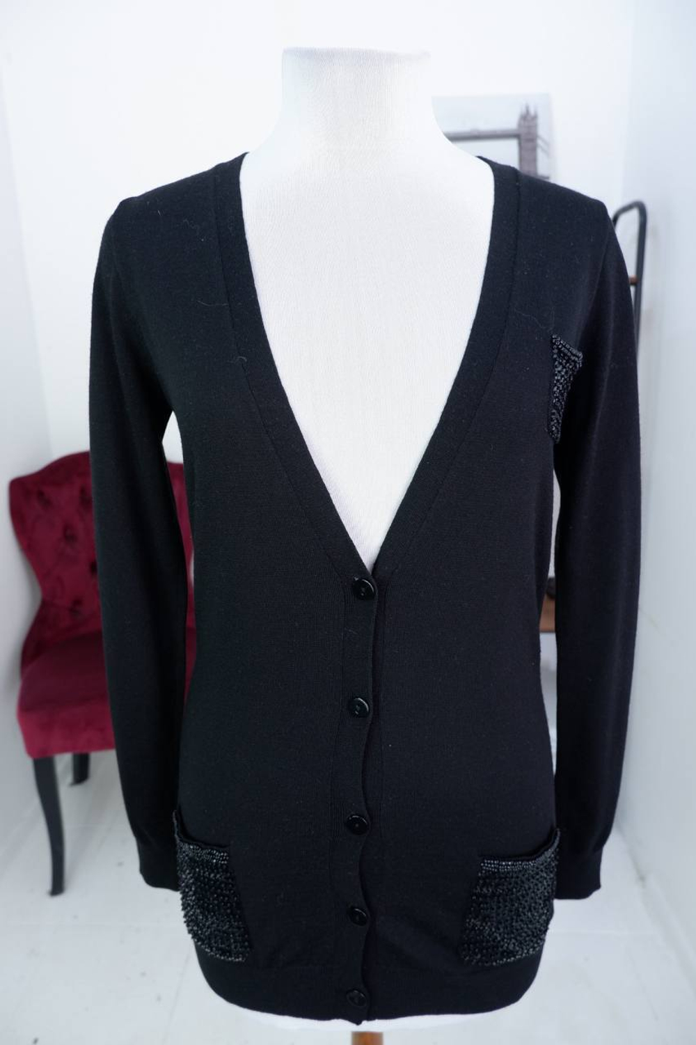 Кардиган Cortefiel с интересной отделкой 46 размер