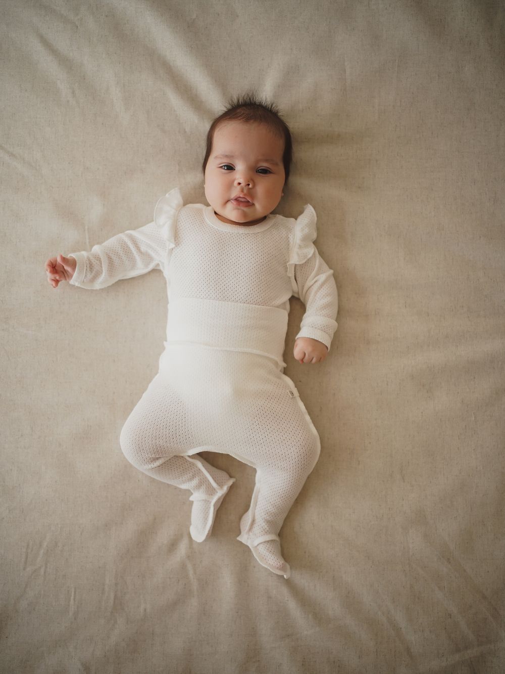 Боди с крылышками "Молоко" из ажурного хлопка 0+