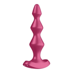 Малиновая анальная пробка с вибрацией Lolli Plug 1 - 13,5 см