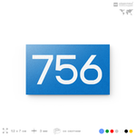 Номер на дверь 756, табличка на дверь для офиса, квартиры, кабинета, аудитории, склада, голубая 120х70 мм, Айдентика Технолоджи
