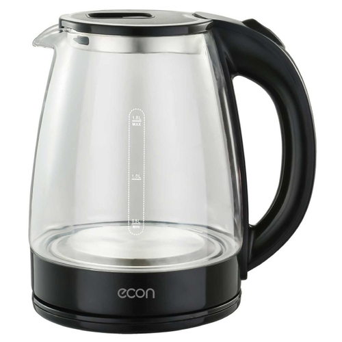 Чайник электрический Econ, ECO-1845KE, 1.8 л, 1500 Вт, ск нагр элем, стекло