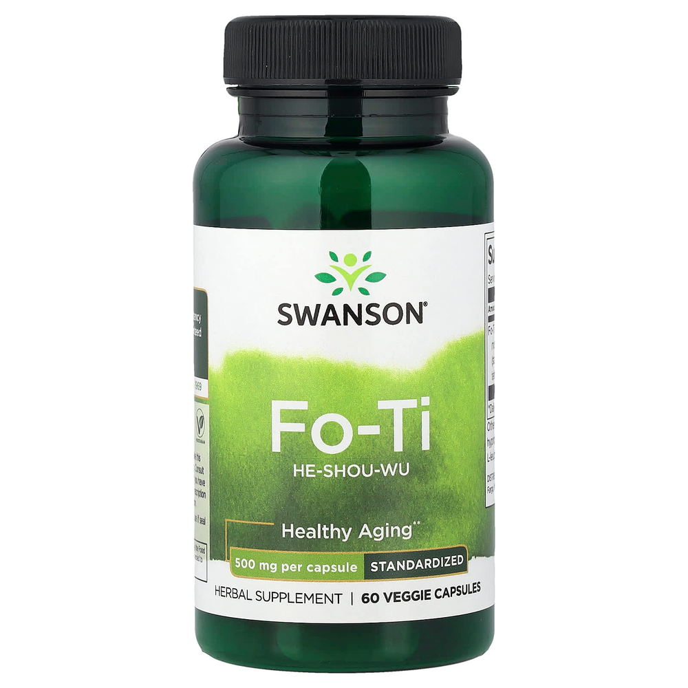 Swanson, Fo-Ti, 500 мг, 60 растительных капсул