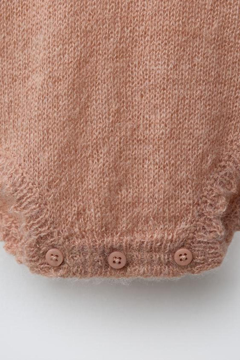 ZARA ВЯЗАНЫЙ КОМБИНЕЗОН С АЖУРНЫМ УЗОРОМ, ТЕЛЕСНО-РОЗОВЫЙ