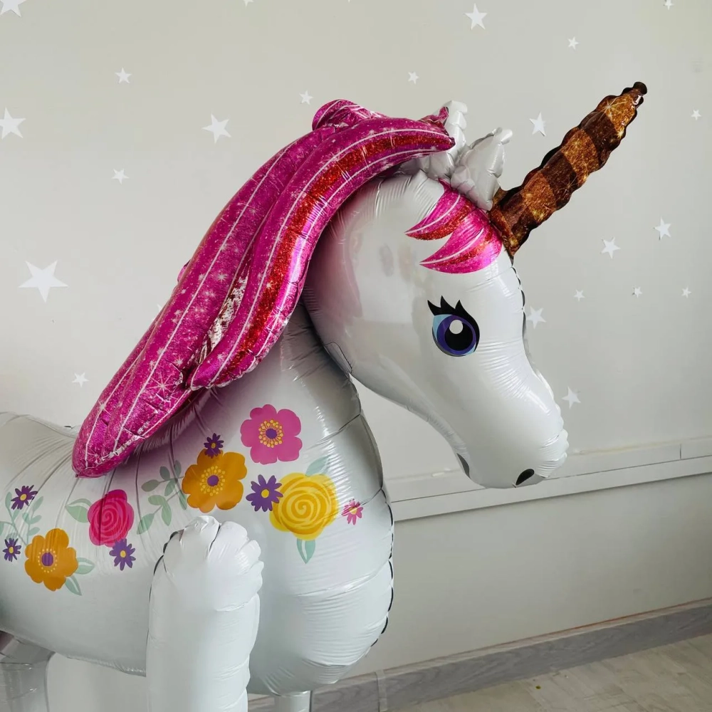 Фольгированный шар-фигура стоячая «Нежный единорог» AIR, 117 см