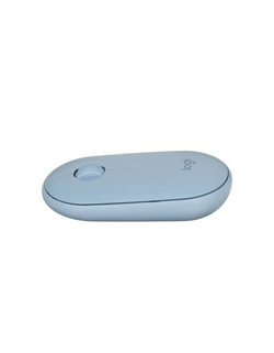 Мышь 910-006655 Мышь беспроводная Logitech PEBBLE M350 Blue голубая, оптическая, 1000dpi, 2.4GHz, USB-ресивер, бесшумная, под обе руки