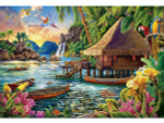 Алмазная мозаика 30х40см. "Тропический домик" с полн.заполнен.на подрам. (24цв.) (Арт. НД-8593)