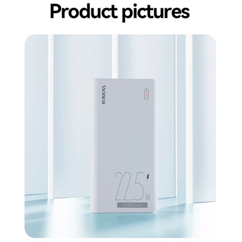 Внешний аккумулятор Romoss Sense 6F 20000mAh 3A PD 4xUSB белый