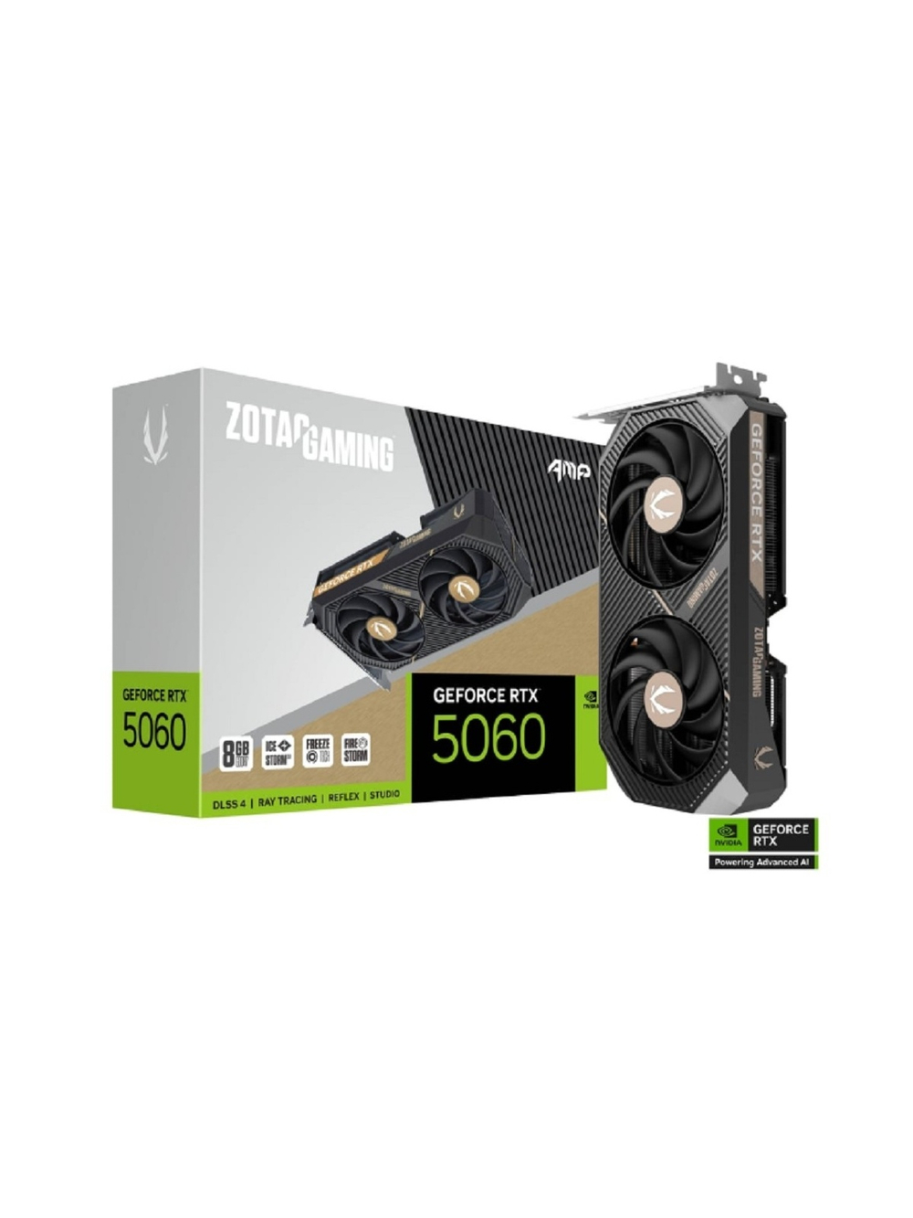 Видеокарта ZOTAC GAMING GeForce RTX 5060 TWIN EDGE OC NV 8Gb GDDR7 128 bit  2280/2527 MHz  3*DP/HDMI 2*FAN (ZT-B50600H-10M)  RTL