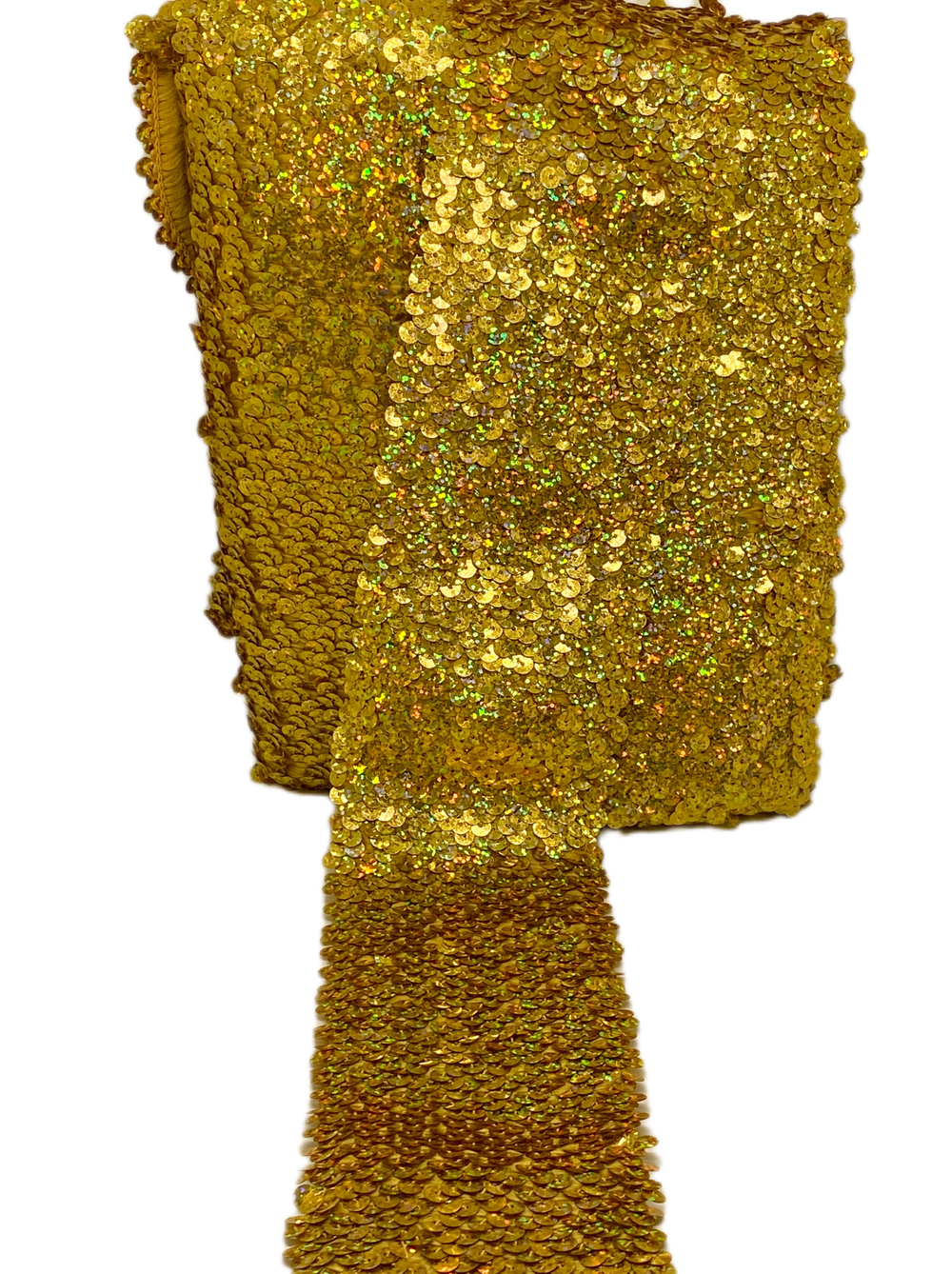 Тесьма эластичная пайетки ш-7см золото 1 м