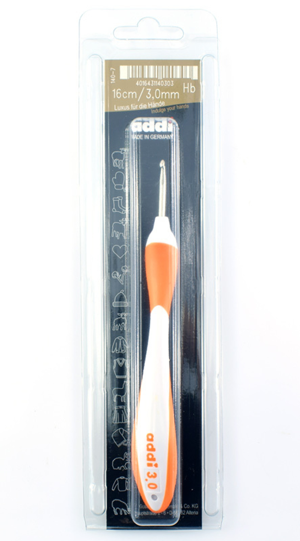 Крючок, вязальный с эргономичной пластиковой ручкой addiSwing № 3, 16 см