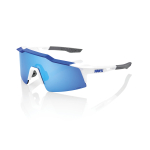 Спортивные очки с диоптриями 100% Speedcraft SL / Matte White Metallic Blue / HiPER Blue Multilayer Mirror Lens