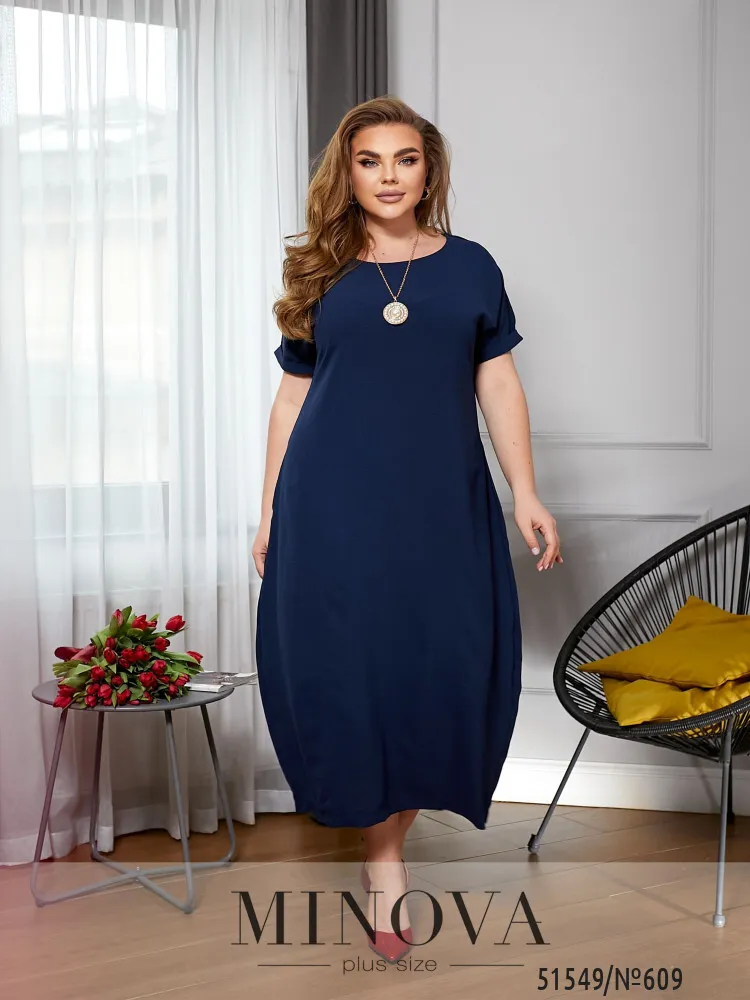 Платье 609-синий Minova