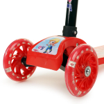 Кикборд эконом самокат детский 3 х колесный, со светом, красный