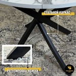 Стол круглый раздвижной "Лофт", итальянский мрамор