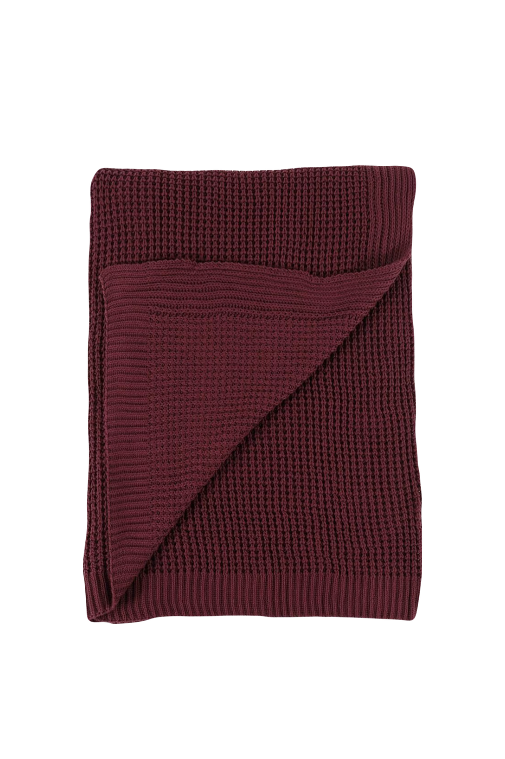 Вязанный плед из органического хлопка Alina Ecocotton 160x220 Bordo