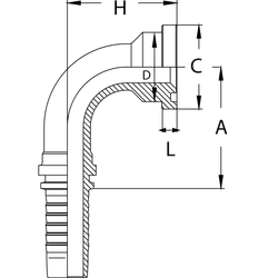 Фитинг DN 12 SFL 3/4 38.1 (90)