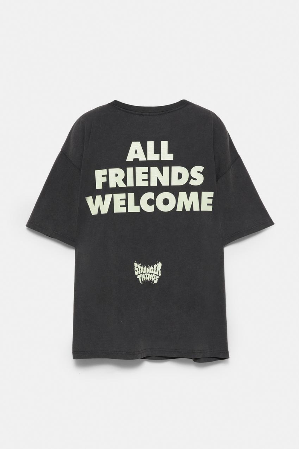 PULL&BEAR Футболка "Stranger Things ",темный антрацит