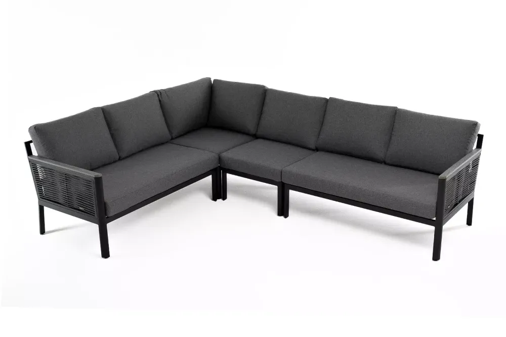 "Париж" угловой модульный диван, каркас из алюминия, цвет серый