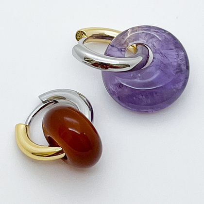 Ювелирные швензы Конго с родиевым покрытием и позолотой, размер 17*3 мм, цена за пару