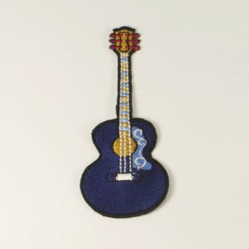 Нашивка Гитара (синяя с узором)