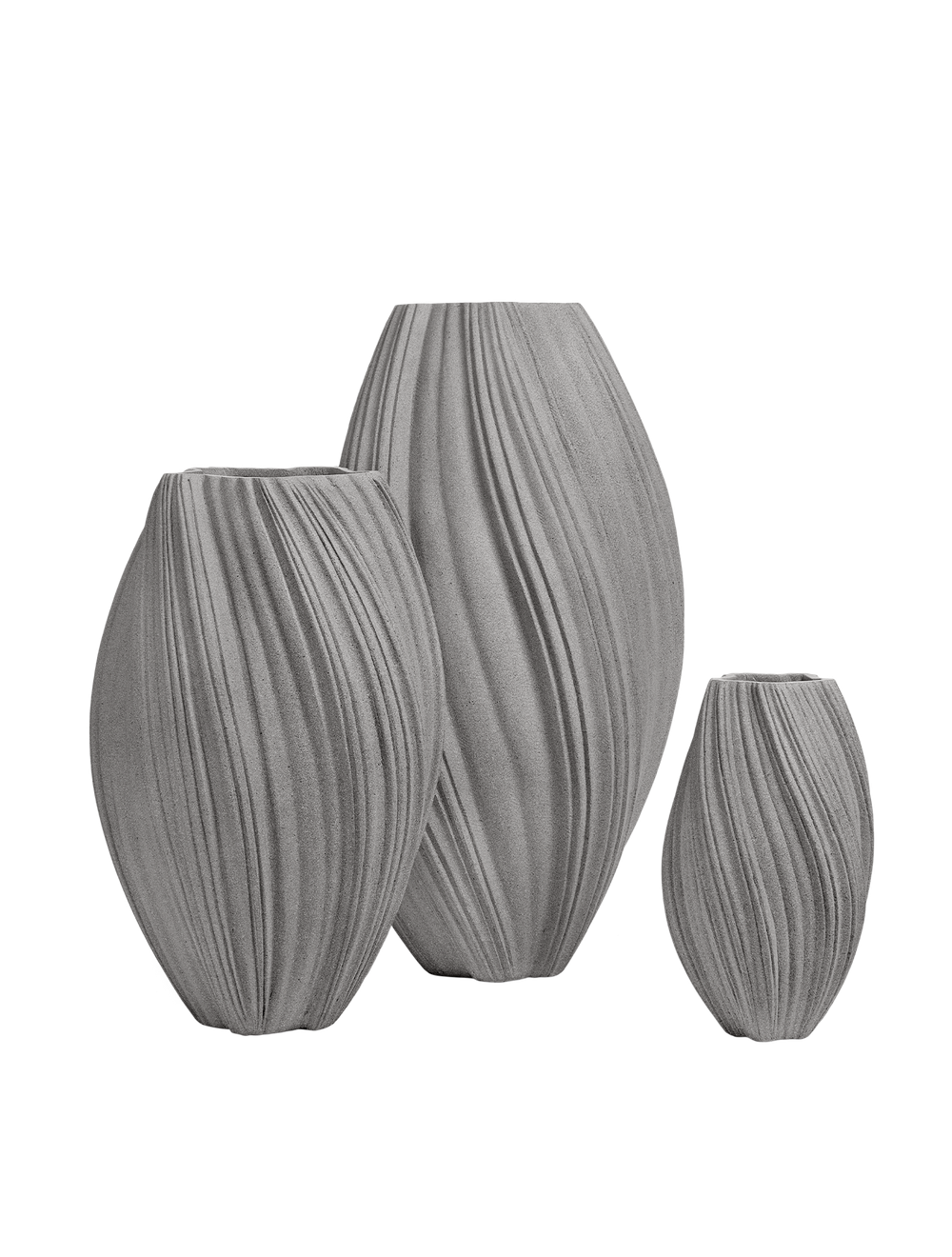 Кашпо-ваза TREEZ Effectory Dune Высокая дизайн-ваза Дымчато-серый песок д-30 см, в-52 см 1/1