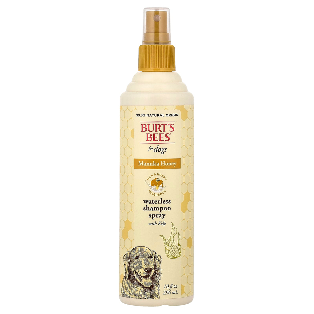 Burt's Bees, несмываемый шампунь-спрей с медом манука и бурыми водорослями, для собак, молоко и мед, 296 мл (10 жидк. унций)