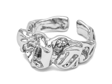 Кольцо "Мятый металл", 11мм