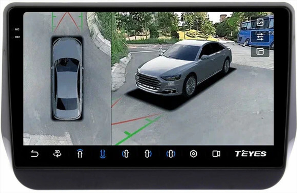 Магнитола для Hyundai H1, Grand Starex, 2018-2022 (ШГУ цветной) - Teyes CC3-2K-360 монитор 9.5" 2K QLED на Android 10, 6Гб+128Гб, CarPlay, 4G SIM-слот, 4 камеры в комплекте