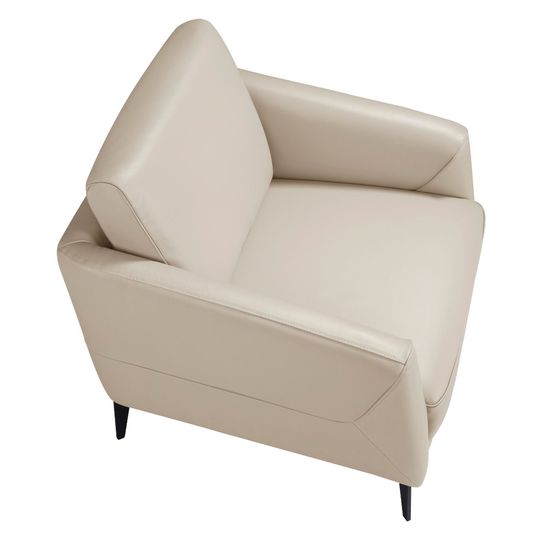 Кресло 5094/KF-A051-M5652 кожаное с черными стальными ножками