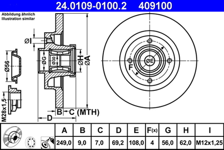 ATE - 24010901002-ATE - Brake Disc