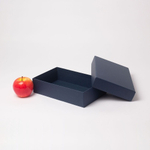 Коробка крышка-дно 25х6х15, тёмно-синий, дизайнерская бумага