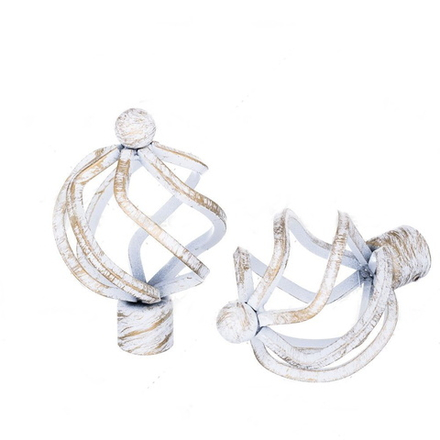 Наконечники металлические Ареззо d19 мм, цвет белое золото ампир