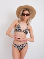 купальник раздельный леопардовый с накидкой парео 4 в 1
