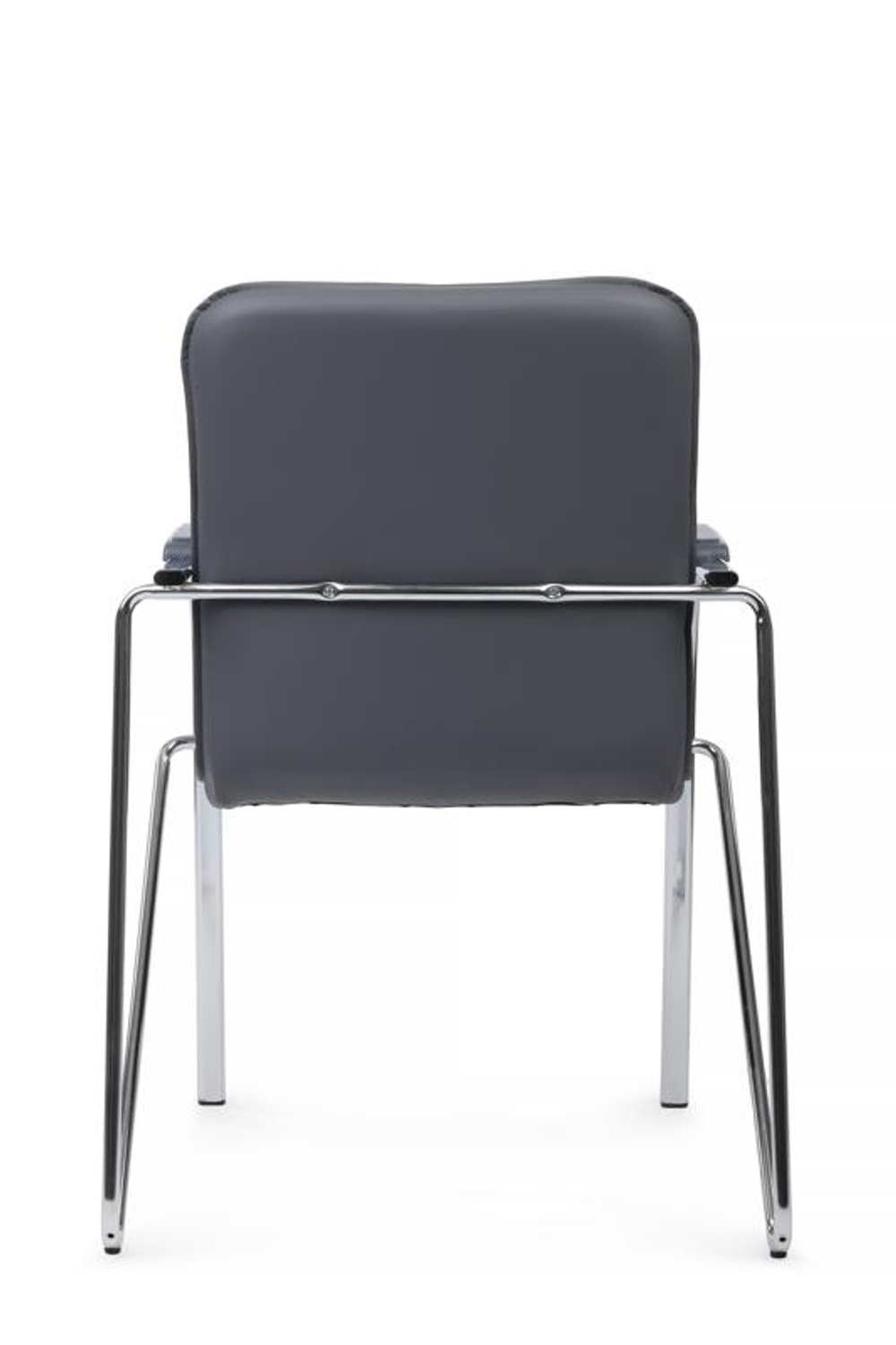 Стул Riva Самба с пластиковыми подлокотниками SMB-03H Хром гальв. Серый