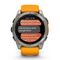 Garmin Fenix 8 Sapphire Amoled 51 мм – Титановый корпус, оранжевый/графитовый силиконовый ремешок