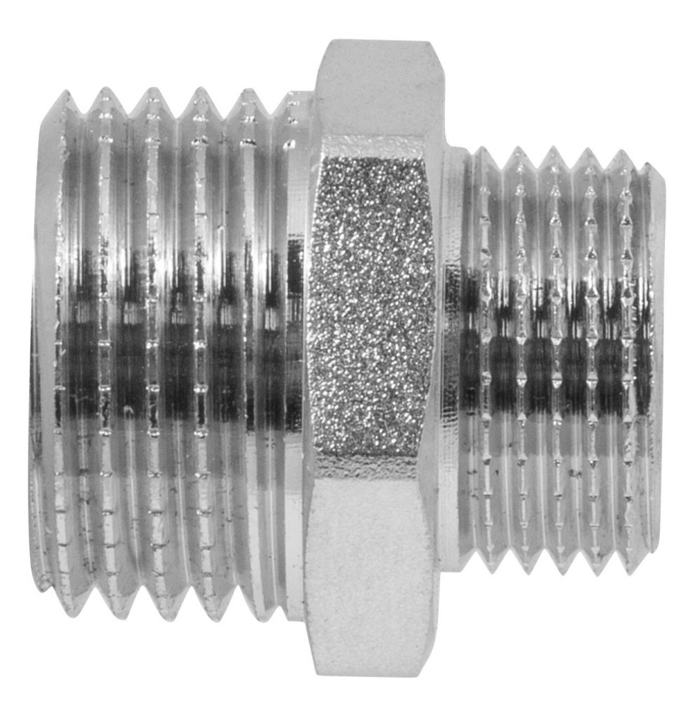 Ниппель-переходник (бочонок) 1/2"х3/8" н/н NS,MP-У