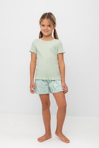 пижама  для девочки  К 1596/морская пена,цветочный танец