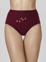 Высокие хлопковые трусы-слипы с цветочной вышивкой (Размер: XXXL) (Цвет: голубой)