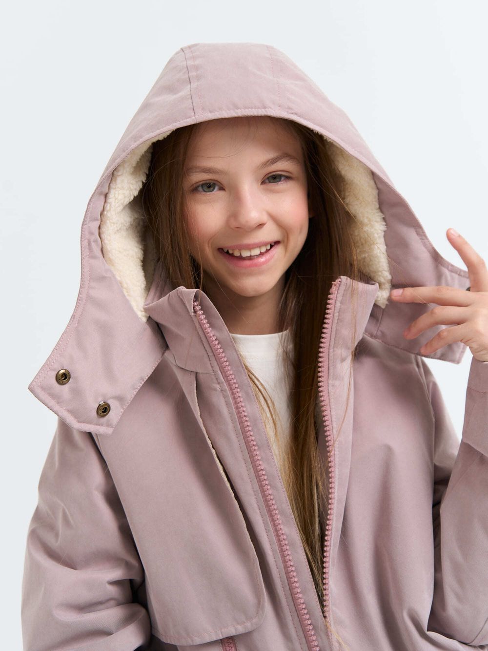 Парка демисезонная на меху "Пудра" 7+