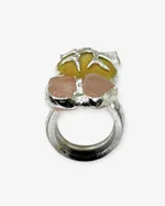 Кольцо Reglow Lab roots Rt-R-12 галька, розовый кварц