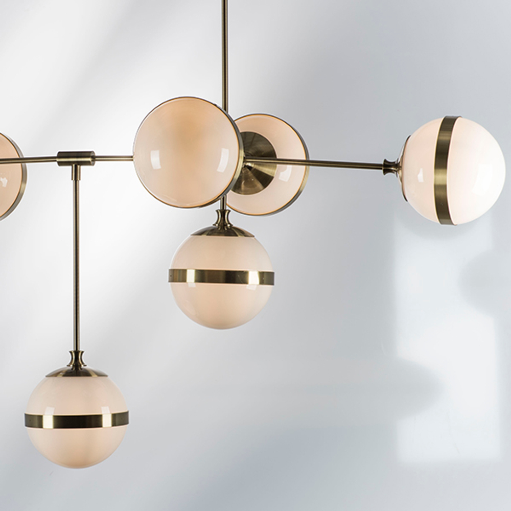 813191 Люстра GLOBO 9х40W E14 бронза/белый