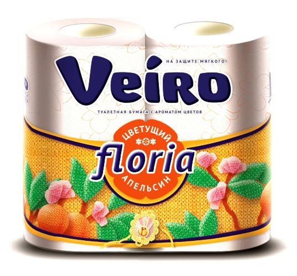 LINIA VEIRO Т/бумага 2сл.*4шт Floria /25м/12/