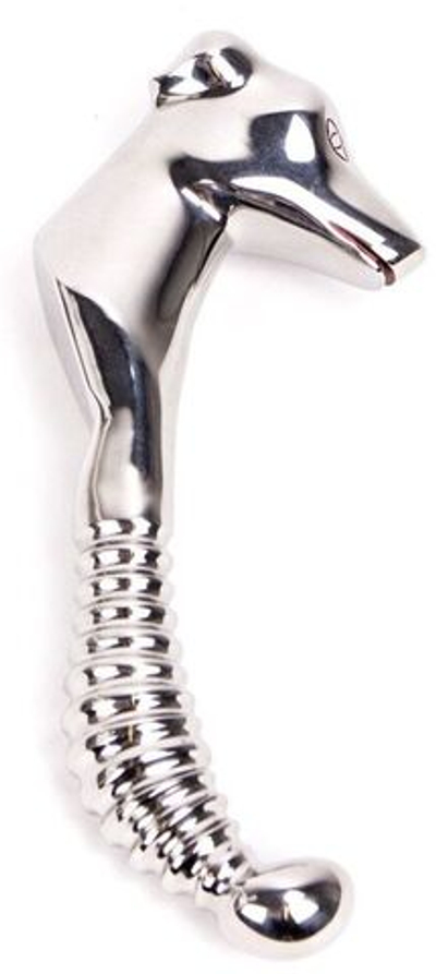 Серебристый стимулятор простаты с рукояткой в форме морды собаки Prostate Stimulator with Dogface (Цвет: серебристый)