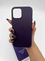 Кожаный чехол Leather Case iPhone 12 Pro Max, Dark Cherry