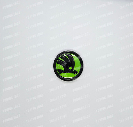 Эмблема Skoda стандартная 80мм (зеленый)