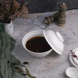 Бульонница мисосупница 450 мл d 15,3 см h10,5 см с крышкой белая фарфор P.L. Proff Cuisine [3]