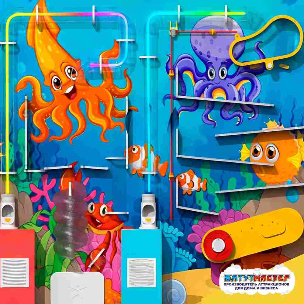 Интерактивная игровая стена «Океан Друзей», 2×0,5×1,8 м
